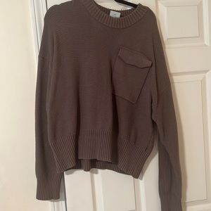 Army green varley sweater with pocket